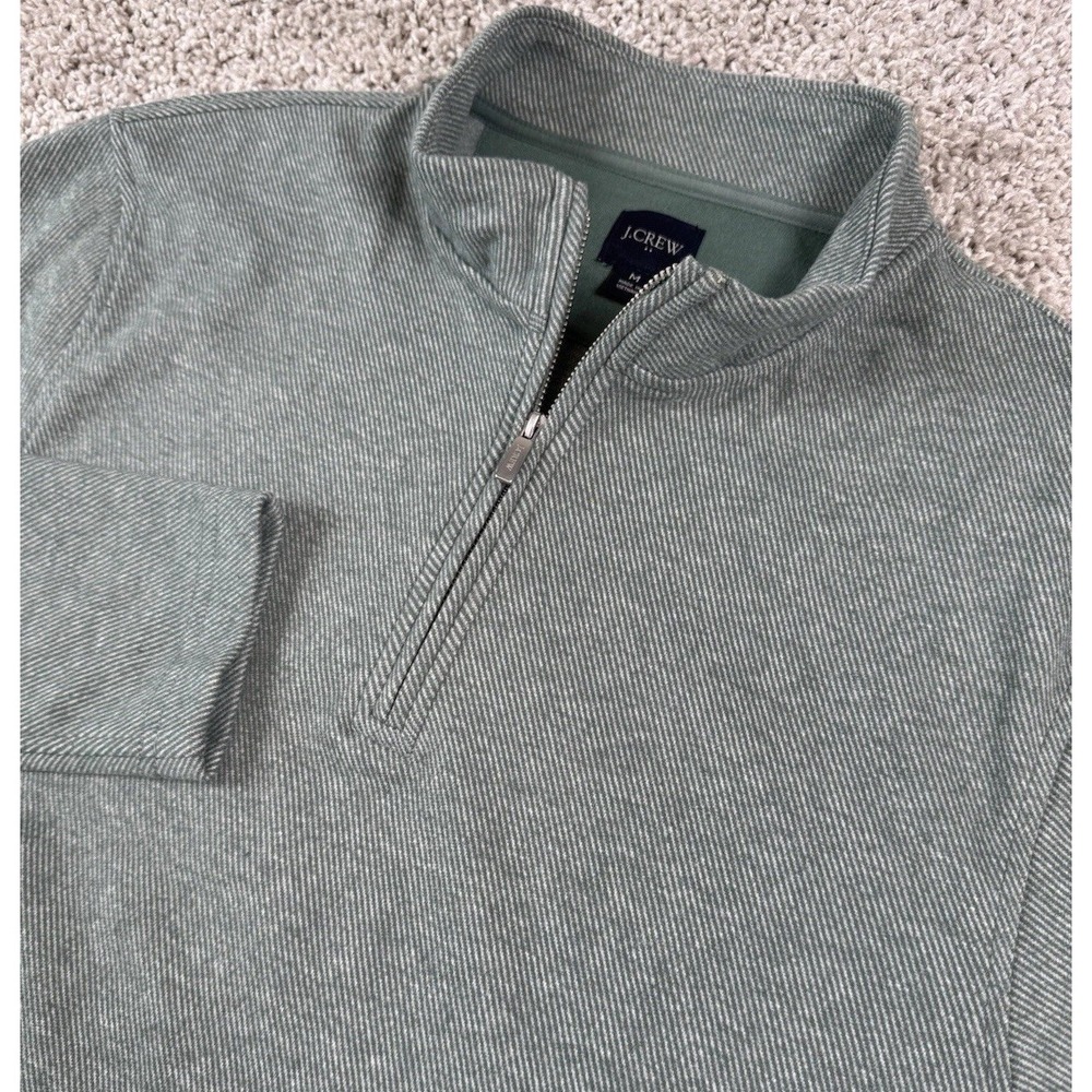 J Crew Mens 1/4 Quarter Zip Pullover Lightweight Micro Stripe Soft Medium